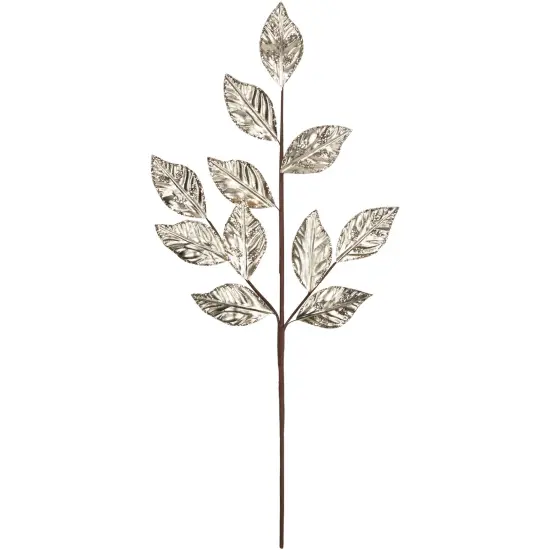 Northlight 25.5" Glittered Champagne Gold Leaves Christmas Spray {1}
