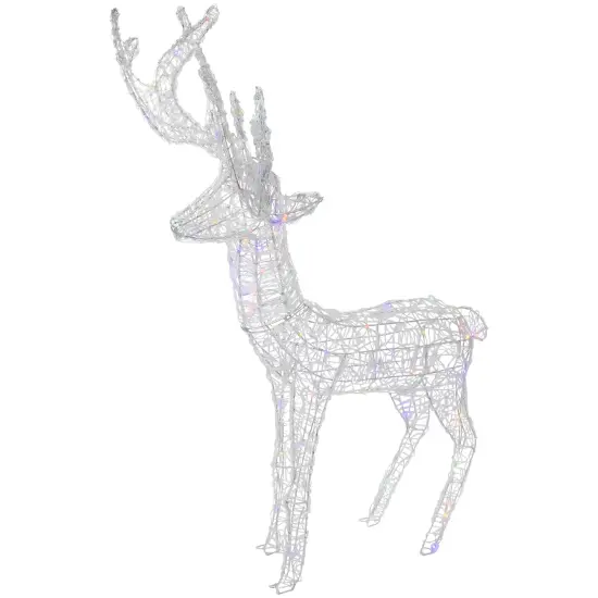 Northlight LED Color Changing Commercial Grade Acrylic Reindeer Outdoor Christmas Decoration - 46.5" Clear {7}