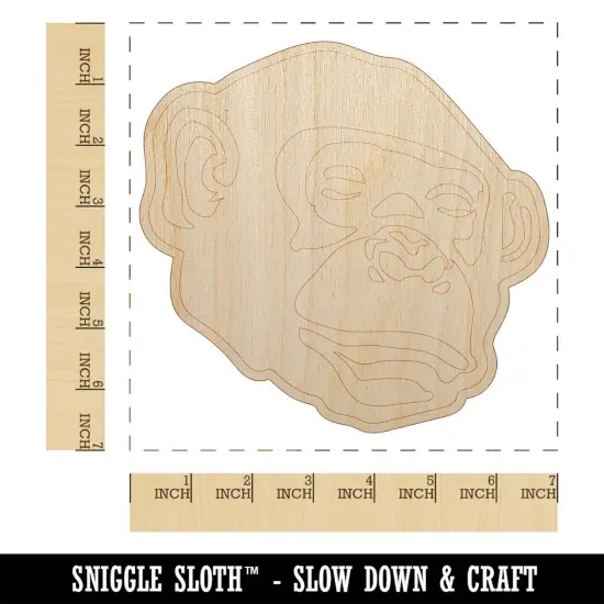 Bonobo Chimpanzee Ape Face Unfinished Wood Shape Piece Cutout for DIY Craft Projects {1}