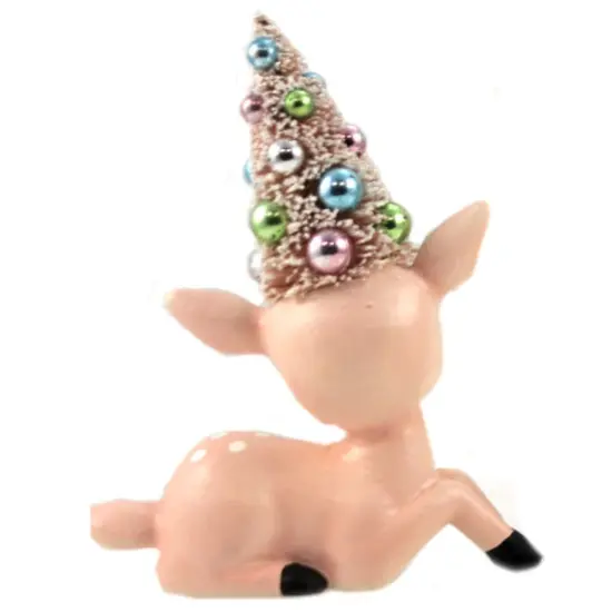 Pink Reindeer with Tree 5.25" {2}
