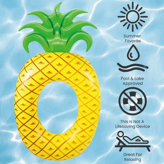 Northlight 72" Yellow Pineapple Inflatable Tube Ring Swimming Pool Float {5}