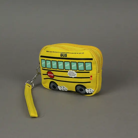Bright Yellow Canvas School Bus Wristlet Clutch Purse {5}