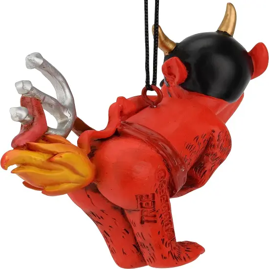 Tree Buddees Devil's Cookout Funny Christmas Ornament with The Devil Cooking a Hot Dog {2}