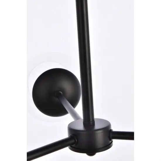 Briggs 32 inch pendant in black with clear shade {6}