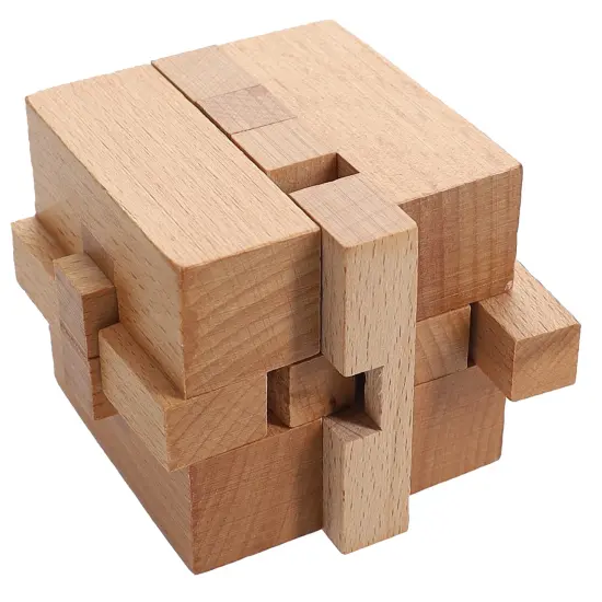 WE Games Solid Wood 3D Cube Puzzle {3}