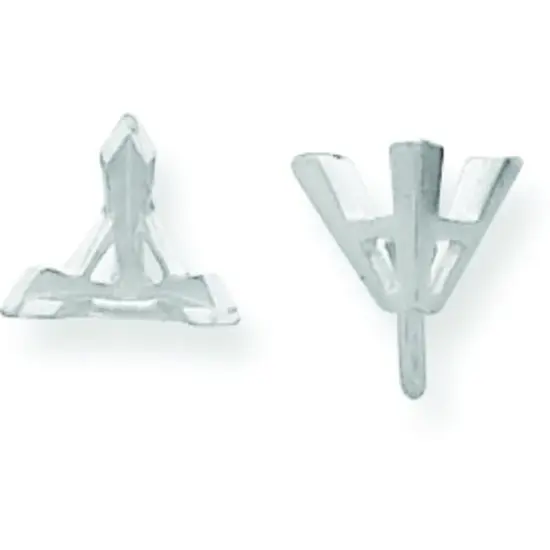 14K White Gold 3 Prong Triangle Peg V-End Setting (3.00 To 10.00Mm) {1}