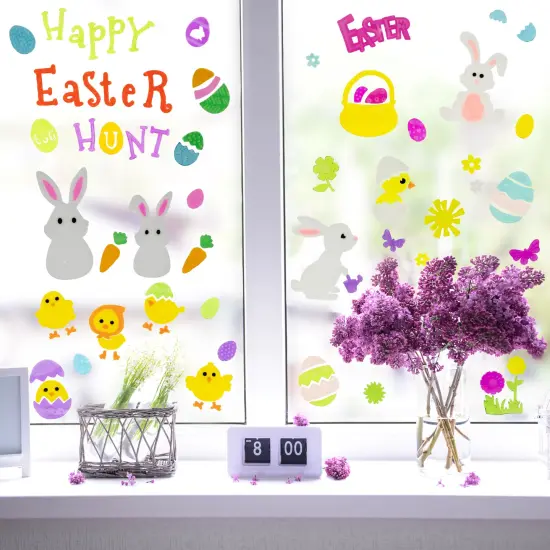 Northlight Set of 6 Double Sided Easter Gel Window Clings Multi {1}
