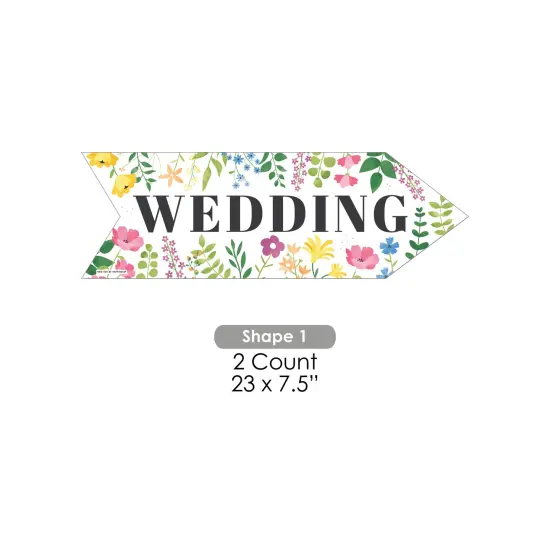 Big Dot of Happiness Wildflowers Wedding Signs - Boho Floral Wedding Sign Arrow - Double Sided Directional Yard Signs - Set of 2 {7}