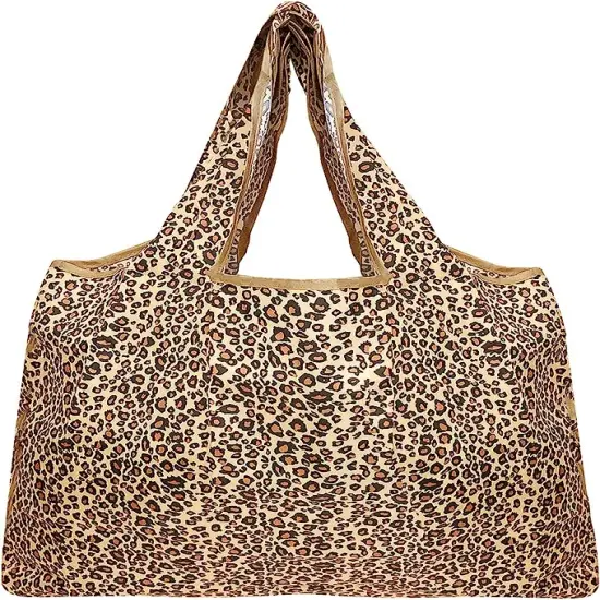 Wrapables Large Foldable Tote Nylon Reusable Grocery Bags, 5 Pack Cuddly Animals {3}