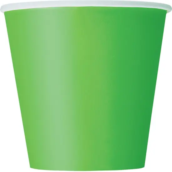 Lime Green Solid 9oz Paper Cups, 8ct {1}