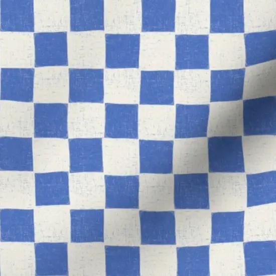 Various Fabrics by the Yard or Fat Quarter Blue Geometric Hand-Drawn Stamp Checkered Checks Block Print Medium Scale Race Rally Finish Flag Custom Printed Fabric by Spoonflower {7}