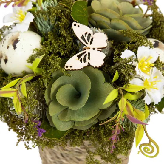Northlight Butterflies and Easter Eggs Artificial Floral Arrangement - 7" Green {6}