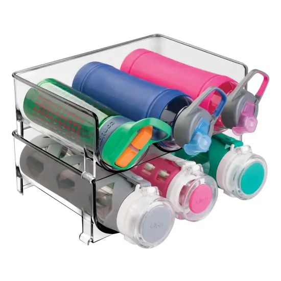 mDesign Plastic Free-Standing Stacking 3 Bottle Storage Rack {1}