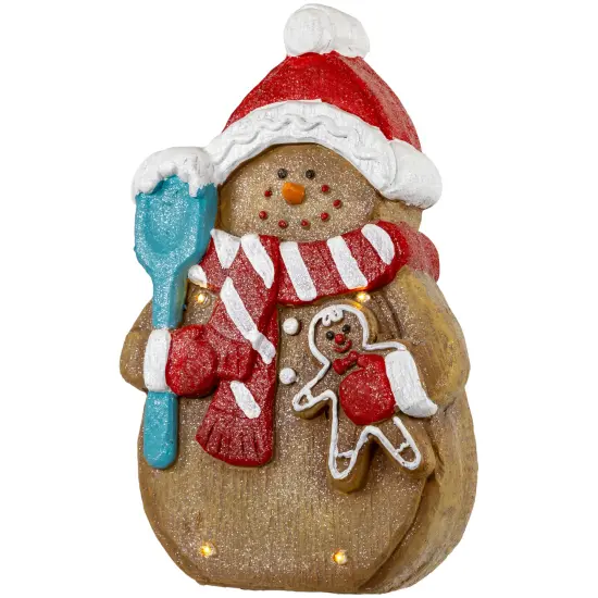 Northlight LED Lighted Gingerbread Snowman with Cookie Christmas Figure - 15.75" Brown {6}