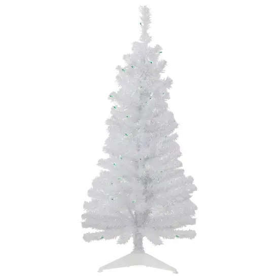 Northlight Pre-Lit Medium Rockport White Pine Artificial Christmas Tree - 4' - Green Lights {1}