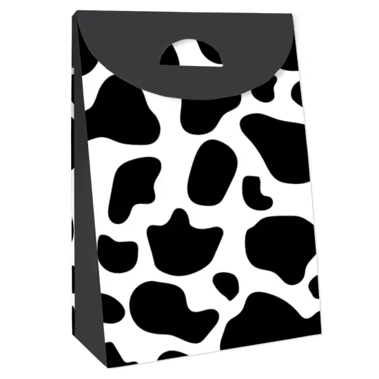 Big Dot of Happiness Cow Print - Farm Animal Gift Favor Bags - Party Goodie Boxes - Set of 12 {4}