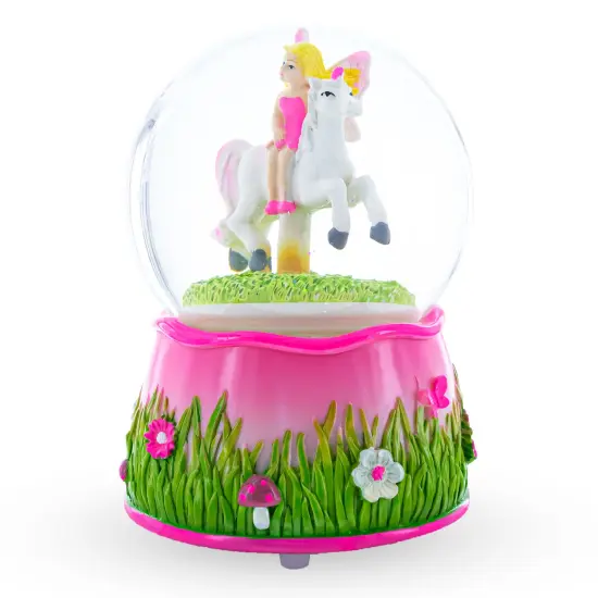 Unicorn Carousel with Fairy Musical Water Snow Globe {4}