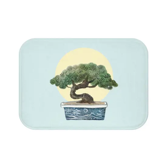 Bonsai Tree Bath Mat Blue {2}