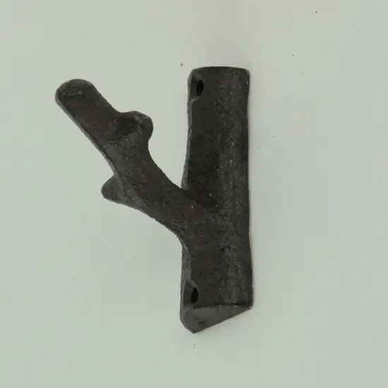 Brown Cast Iron Rustic Tree Branch Wall Hook Set of 6 Small {3}