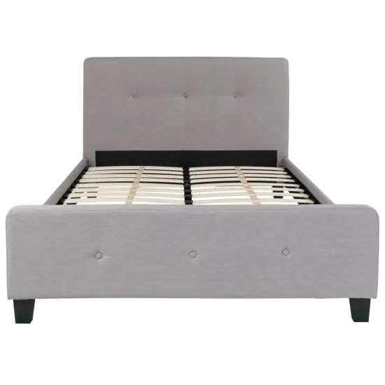 Merrick Lane Clarendon Platform Bed Contemporary Tufted Upholstered Platform Bed with Footboard {2}