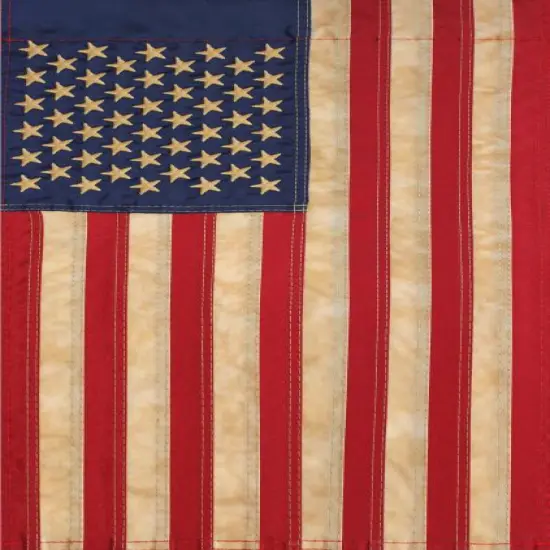 Northlight Embroidered Tea-Stained Patriotic House Flag - 40" x 28" Red {5}