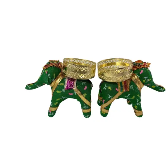 Diwali Gift Hamper Elephant Tealight Candle Holder Diwali Gift Boxes Indian Festival Best Wishes Christmas Hamper Basket for Employees Home Office Friends Family & Relatives - Return Gift {5}