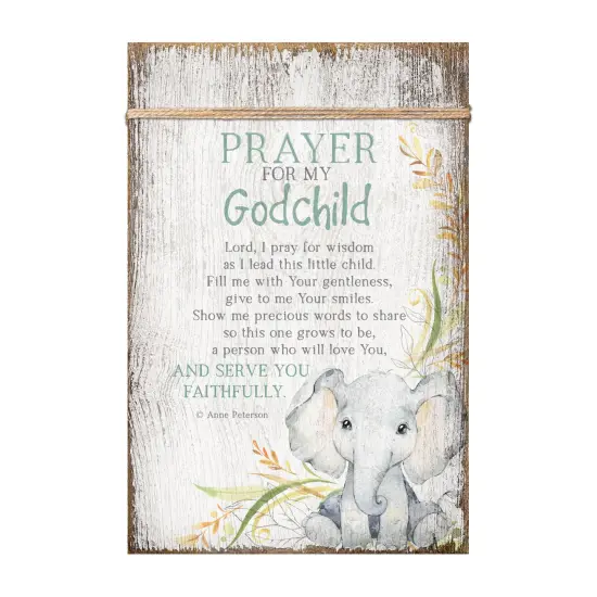 Dexsa Prayer For My Godchild Wood Plaque with Easel and Wall Hanger 6"x9" {1}