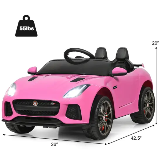 Iron Ride-On Jaguar F-Type SVR Car with Remote and MP3 Music Pink {3}