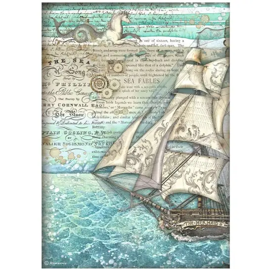Stamperia Assorted Rice Paper A4 6/Sheets-Songs Of The Sea {5}