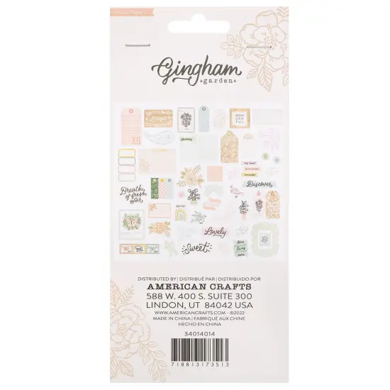 Gingham Garden Ephemera Die-Cuts 50/Pkg-Icons W/Gold Foil Accents {2}