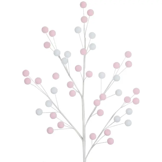 Northlight 24" Pink and White Pom Pom Christmas Spray {4}