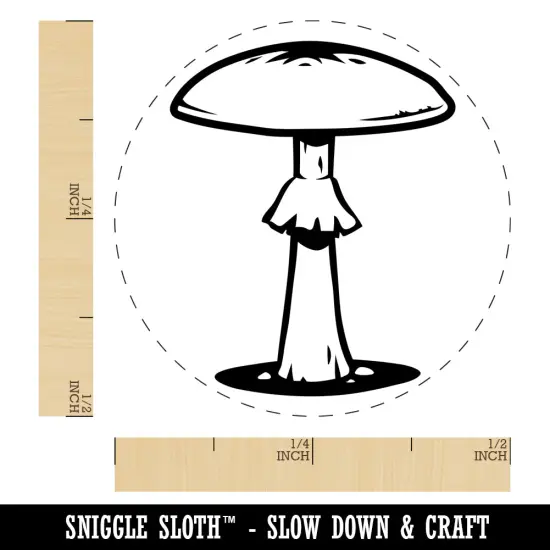 Amanita Phalloides Deathcap Toxic Mushroom Whimsical Fungus Fungi Self-Inking Rubber Stamp for Stamping Crafting Planners Sky Blue {1}