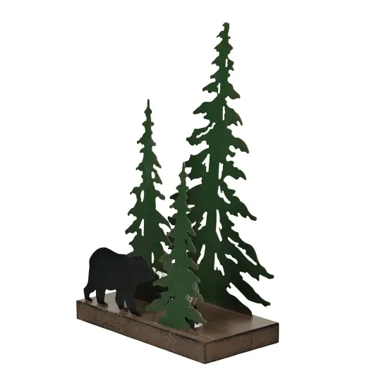 Rustic Metal Black Bear Forest Accent Lamp Decorative Woodland Cabin Home Decor {4}