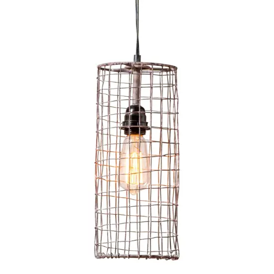 Irvins Country Tinware Wire Cylinder Pendant in Antique Brown {1}