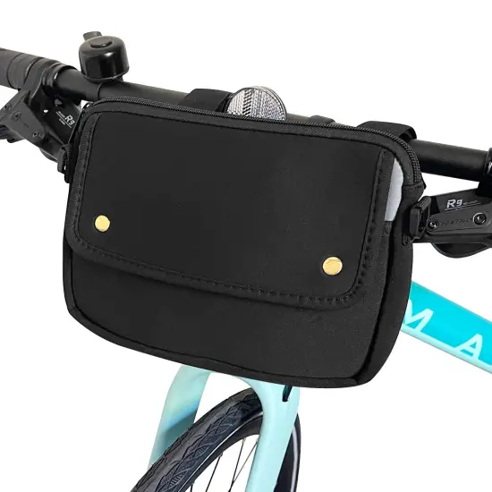 Wrapables Waterproof Bike Bag, Handlebar Cycling Storage Pouch for Tools and Accessories Black {1}