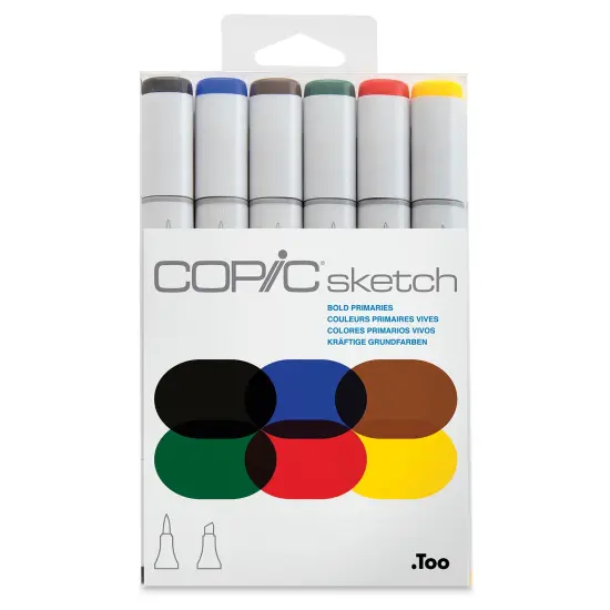 Copic Sketch Marker Set - Bold Primaries, Set of 6 {2}