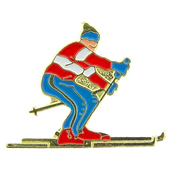 Skier Pin 1" {1}