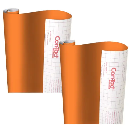 Creative Covering&trade; Adhesive Covering, Orange, 18" x 16 ft, Pack of 2 {1}
