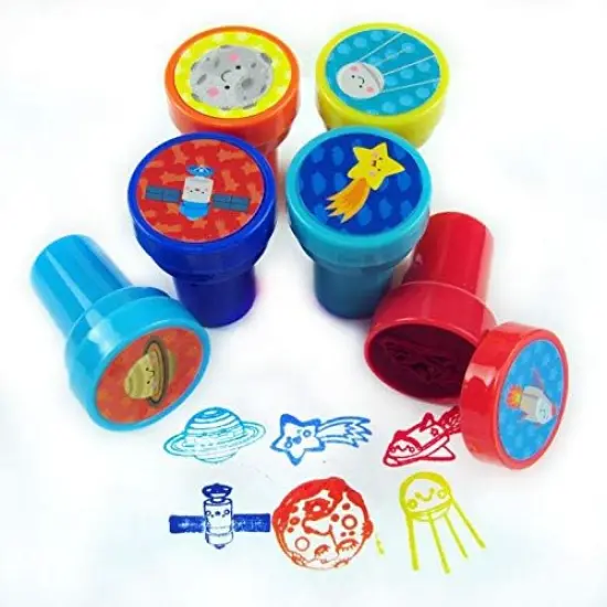 TINYMILLS 12 Pcs Outer Space Stamp Kit for Kids {3}