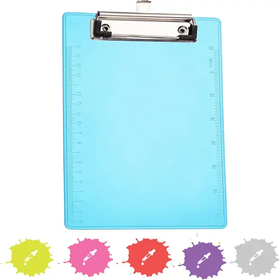 Enday Plastic Clipboard W/ Low Profile Clip Pink {2}