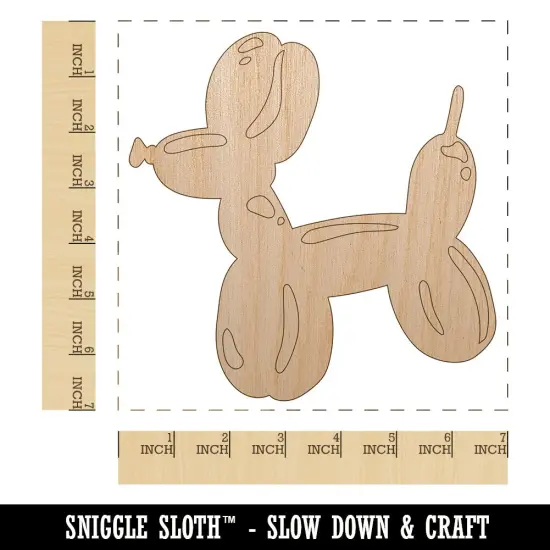 Balloon Animal Dog Unfinished Wood Shape Piece Cutout for DIY Craft Projects {1}