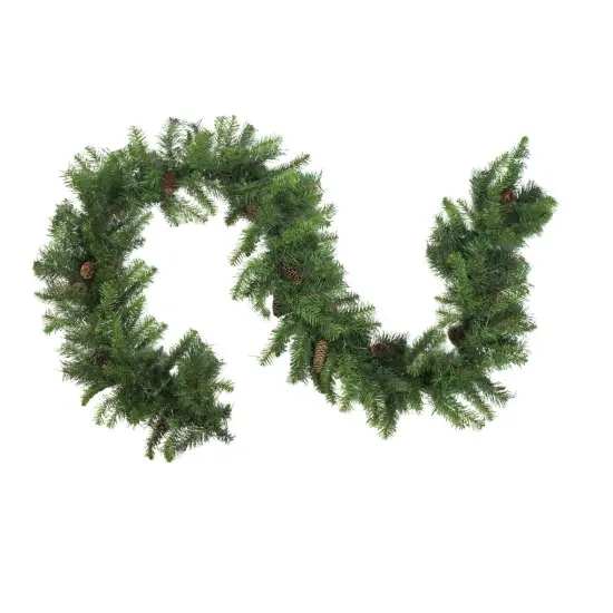 Northlight Dakota Red Pine and Pinecone Artificial Christmas Garland - 50' x 12" - Unlit Green {3}
