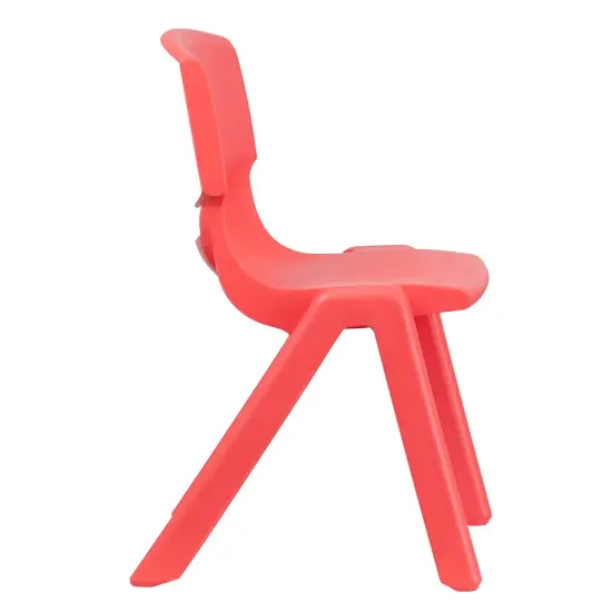 Emma and Oliver 5 Pack Plastic Stackable School Chair with 15.5'' Seat Height Green {12}