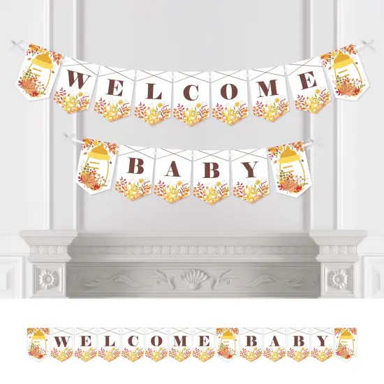 Big Dot of Happiness Fall Foliage Baby - Autumn Leaves Baby Shower Bunting Banner - Party Decorations - Welcome Baby {1}