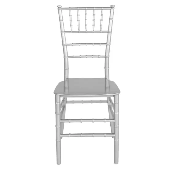 Emma and Oliver Resin Stacking Dining Chiavari Chair Silver {3}
