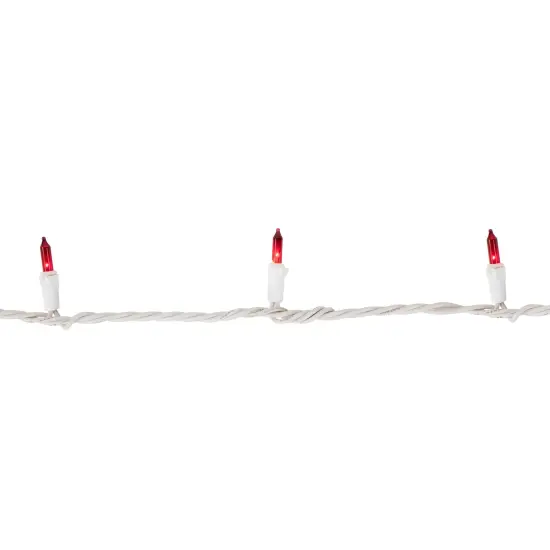 Northlight Mini Icicle Incandescent Christmas Lights - Red and Clear - 5.75' White Wire - 100ct {4}
