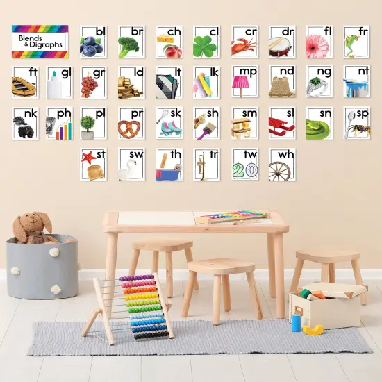 Carson Dellosa Blends and Digraphs Bulletin Board Set&mdash;Blend Cards, Digraph Cards, and Header for Bulletin Boards and Grammar Learning, Homeschool or Classroom D&eacute;cor (35 pc) {4}