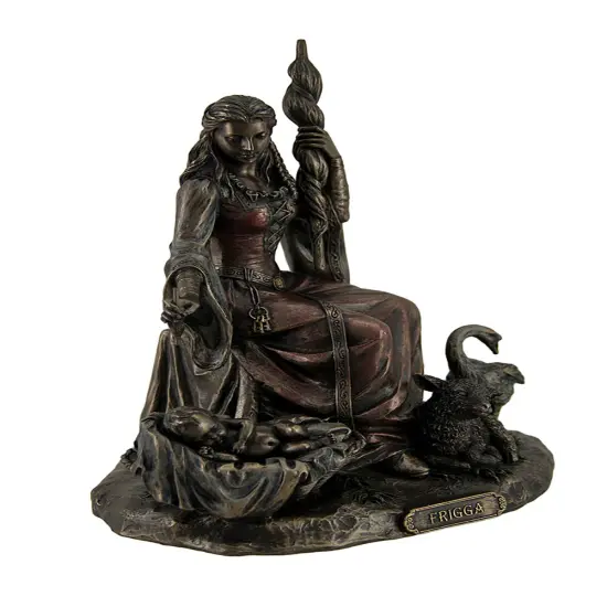 Frigga Norse Goddess of Destiny Love and Marriage w/Infant Animals & Spindle {4}