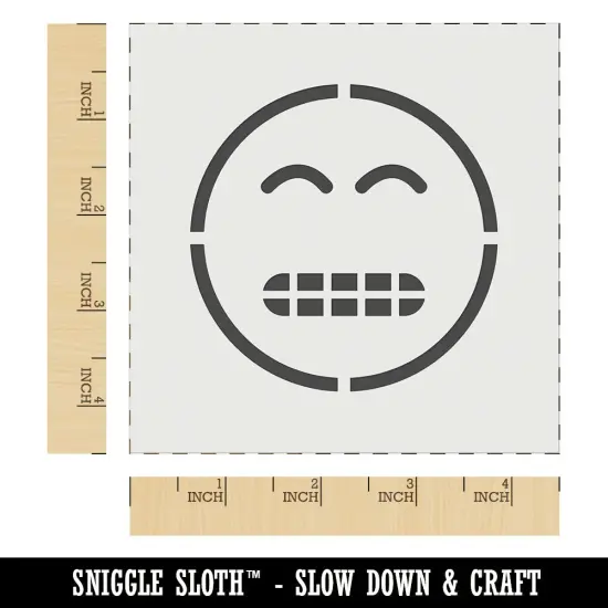 Grimace Face Sheepish Emoticon Wall Cookie DIY Craft Reusable Stencil {6}