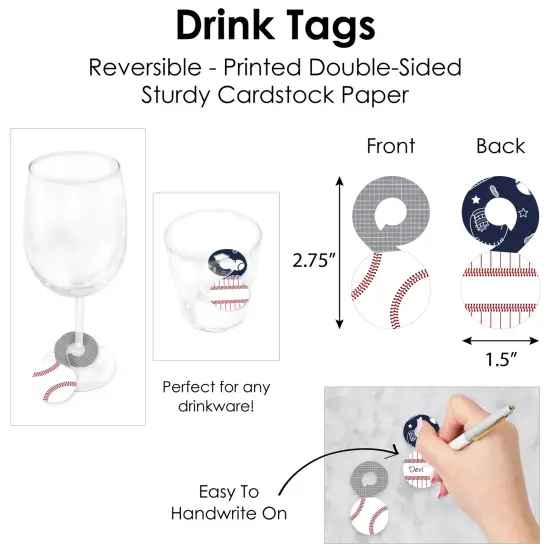 Big Dot of Happiness Batter Up - Baseball - Baby Shower or Birthday Party Paper Charger & Table Decorations Chargerific Kit for 8 {7}